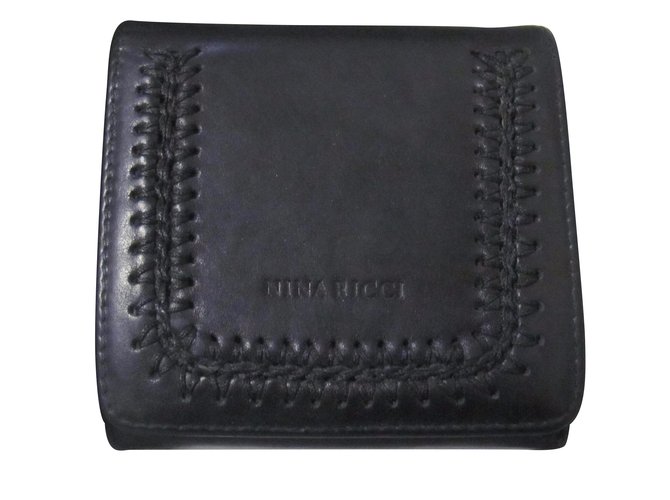 Nina Ricci wallet / card holder Black Leather  ref.41595