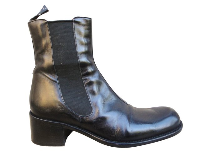 Free Lance Ankle Boots Black Leather  ref.41604