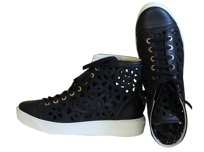 Chanel Sneakers Black Leather  ref.41679