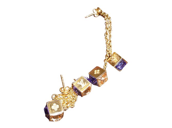 Louis Vuitton Earrings Golden Metal  ref.41723