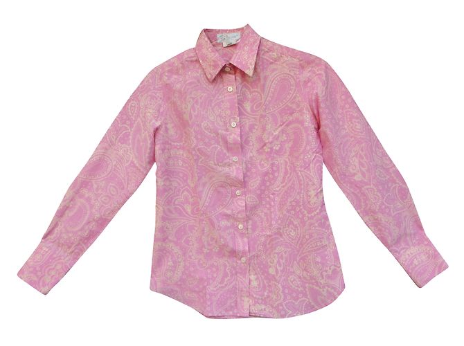 Camisa Paul & Joe Rosa de Algodón con Estampado de Cachemir Blanco
