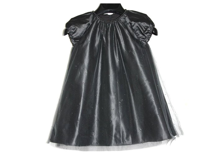 Tartine et Chocolat Dresses Grey Tulle Satin  ref.41745