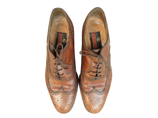 A. Testoni Lace ups Brown Leather  ref.41748