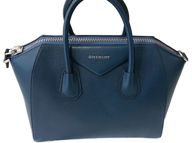 Givenchy Antigona mittelgroße Tasche Blau Leder  ref.41749