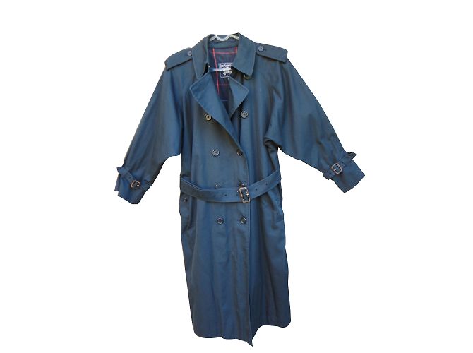 Gabardina Burberry Azul Marino de Algodón