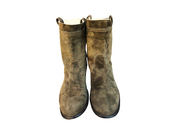 Botas Acne Jeans Caqui em pele