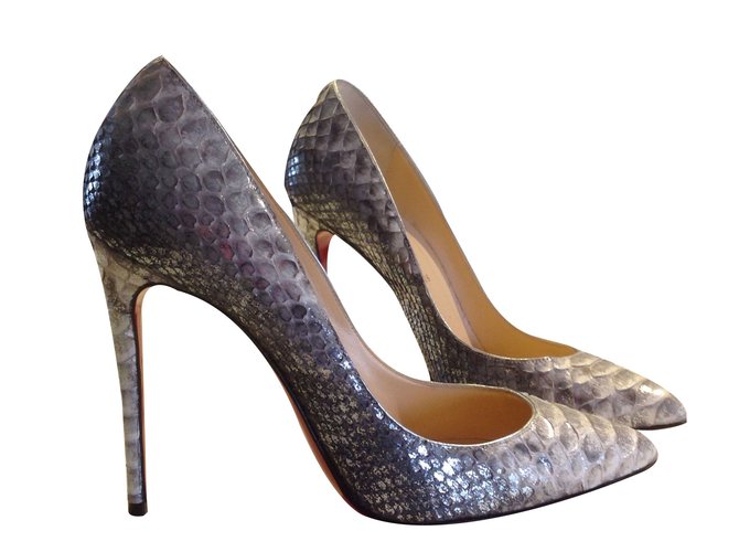 Christian Louboutin Pigalle-Tollwut Silber Python  ref.41855