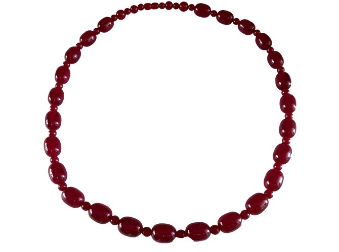 Vintage Necklace Dark red  ref.41869