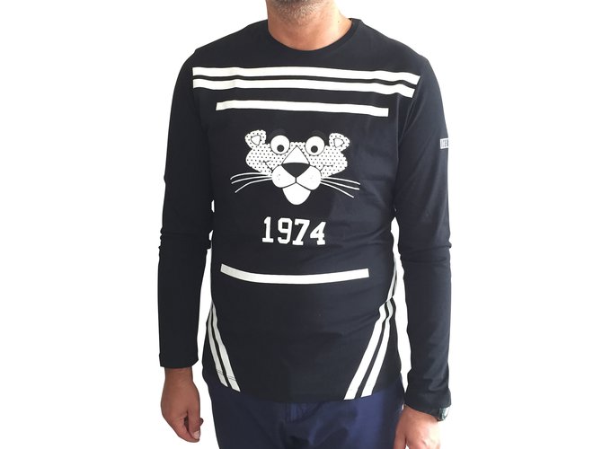Iceberg Rosa Panther-T-Shirt der Eisberg-Männer 4XL Schwarz Baumwolle  ref.41878
