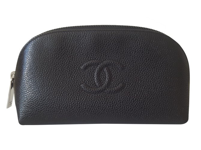 Chanel Caviar timeles Black Leather  ref.41882