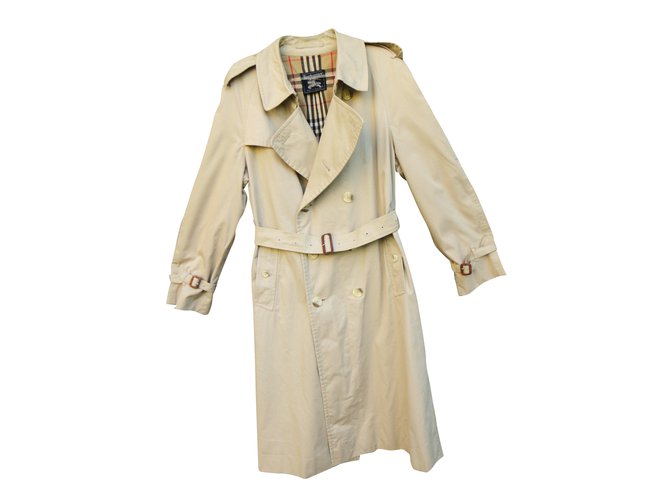 Burberry Trench coat Beige Cotton Polyester  ref.41896