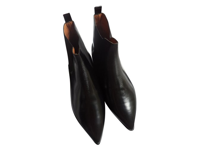 Isabel Marant Boots plates cuir Noir  ref.41909