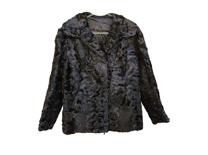 Autre Marque astrakan jacket Black Fur  ref.41945