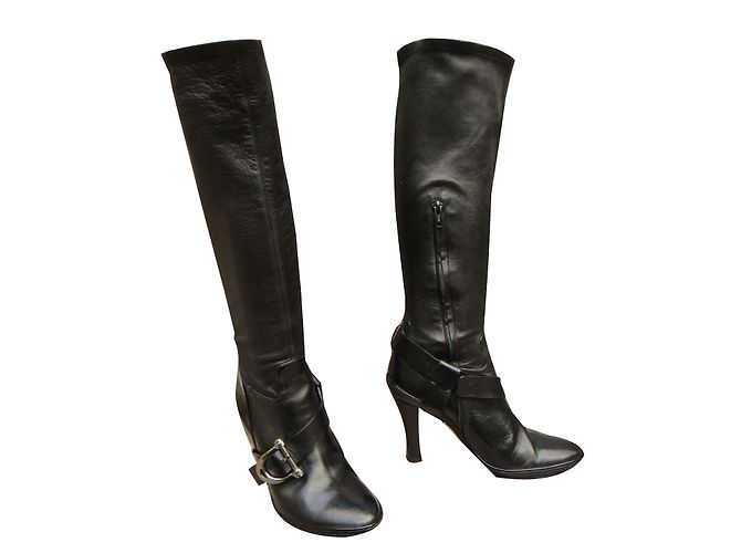 Céline Black Leather Boots Size 39