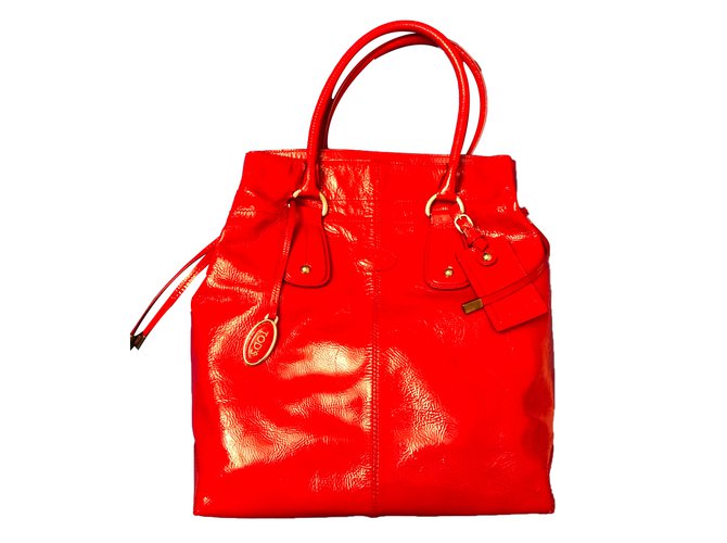 Tod's Handbag Red Leather  ref.41971