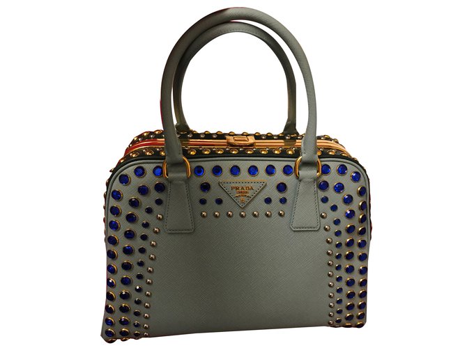 Prada handbag MORCEAUX Blue Leather  ref.41975