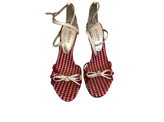 Sandali Guess Marciano in pelle bianchi e rossi 36IT Bianco Rosso