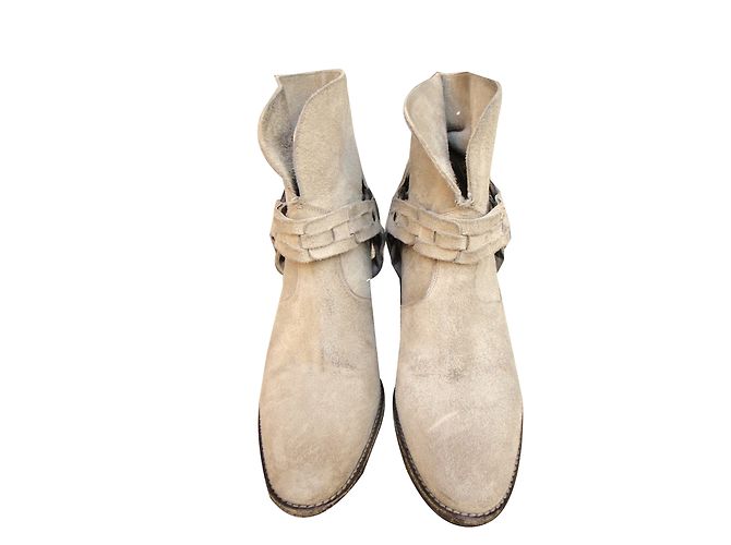 Botines de nubuck beige Sartore