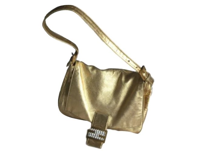 Fendi Handbag Golden Leather  ref.42007