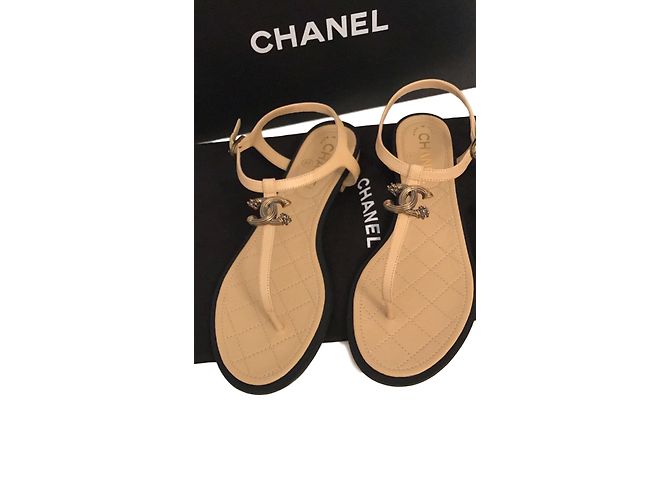 Chanel sandali Beige Pelle