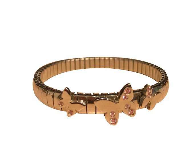 Autre Marque Pulsera Swarovski de Mariposas Rosa Plateada Plata