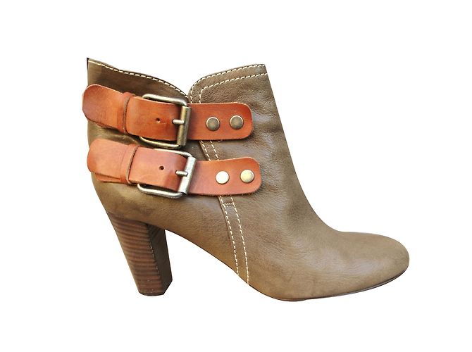 Bottines en cuir Chloé kaki