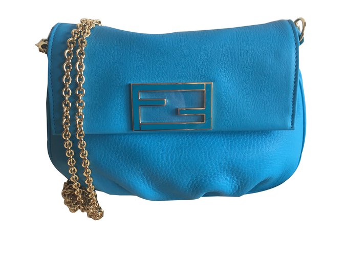 Fendi Handtaschen Blau Leder  ref.42067