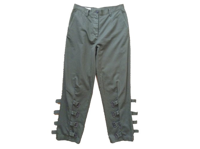Dries Van Noten Pants, leggings Khaki Cotton  ref.42070