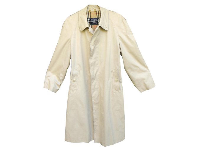 Burberry Trench coat Beige Cotton Polyester Wool  ref.42113