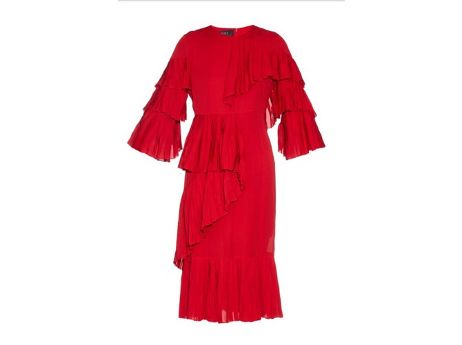 Gucci Vestido Roja Seda  ref.42161
