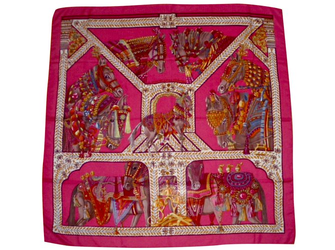 Hermès "Danse du Cheval Marwari" Cachemire Multicolore  ref.42183