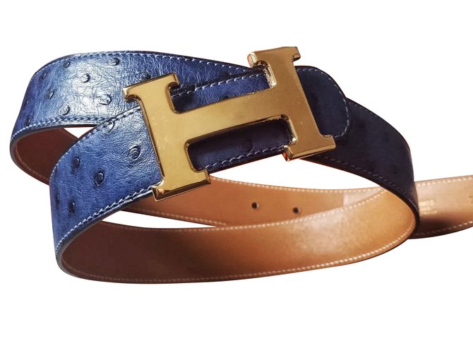 Constance Hermès Belt Blue Exotic leather  ref.42234