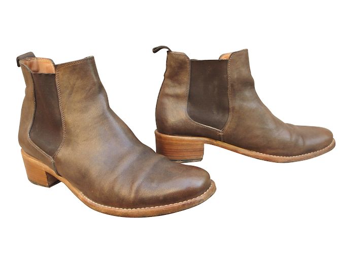 Bottines Heschung en cuir marron