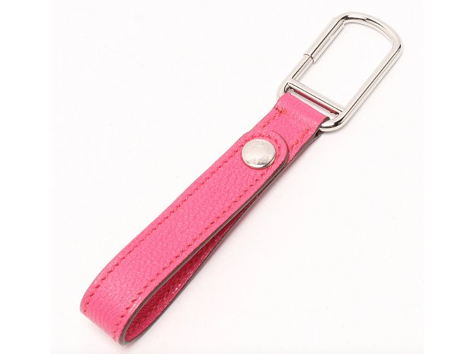 Hermès Key ring Pink Leather  ref.42292