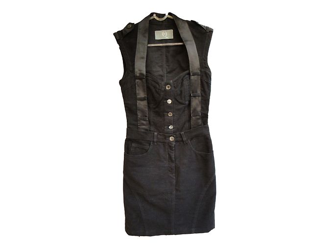 Abito Alexander McQueen Trompe-l'oeil in cotone nero