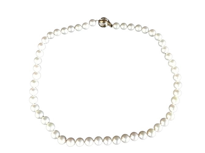 Autre Marque Halsketten Weiß Perle  ref.42343