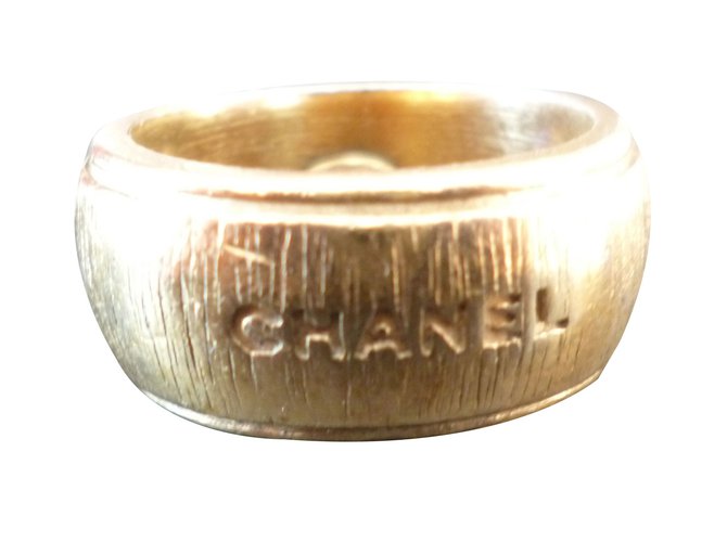 Chanel argolas Dourado Banhado a ouro  ref.42386