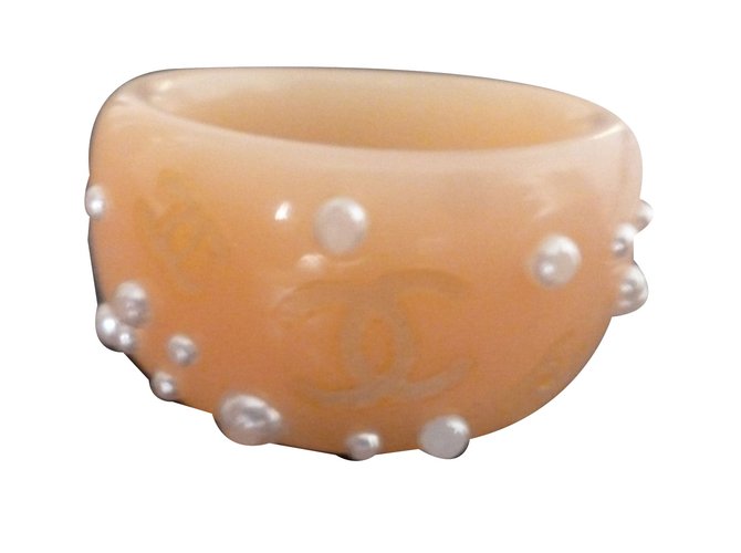 Chanel Rings Pink Plastic  ref.42388