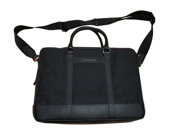 Burberry briefcase Black Nylon  ref.42425