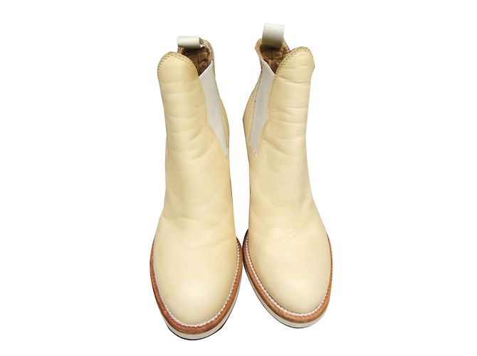 Botines Acne Star de piel beige