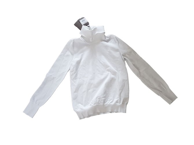 Louis Vuitton pull col roulé Polyester Blanc  ref.42467