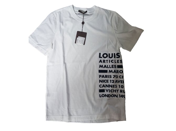 Louis Vuitton Tee Branco Algodão  ref.42469