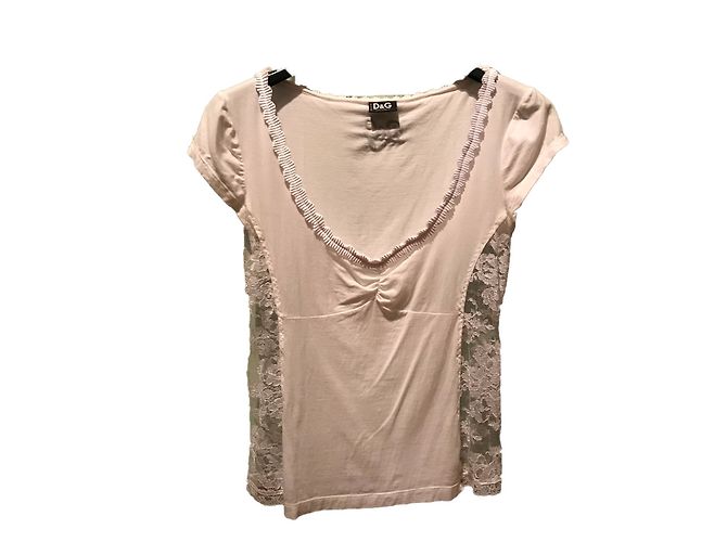 Camicia in cotone e pizzo bianco Dolce & Gabbana