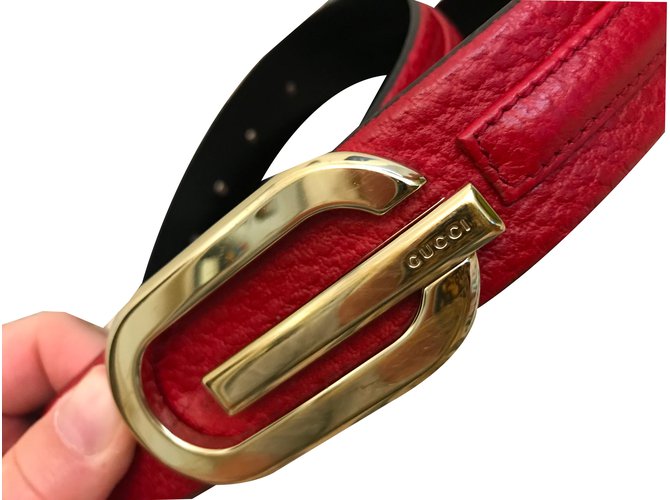 Gucci Belts Red Leather  ref.42502