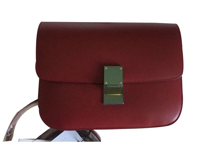 Céline Handbags Red Leather  ref.42504