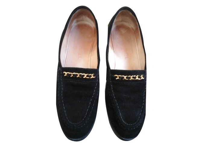 chanel suede loafers