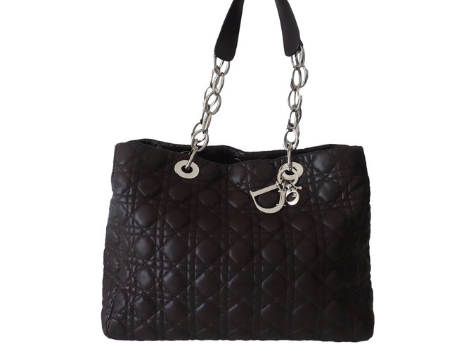 SAC DIOR SOFT Cuir Marron  ref.42542