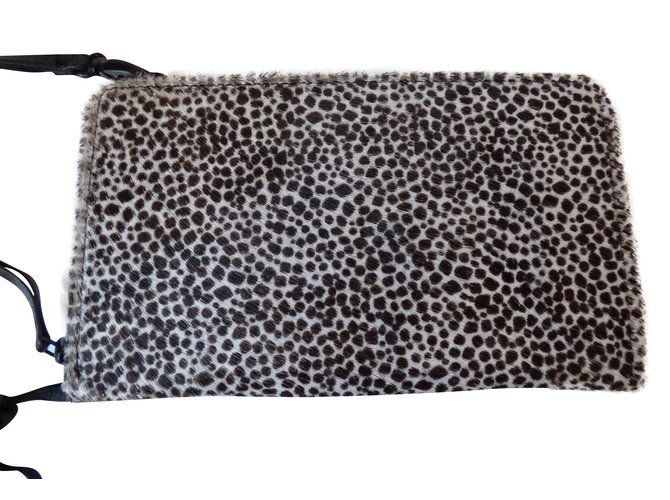 black leopard print clutch bag