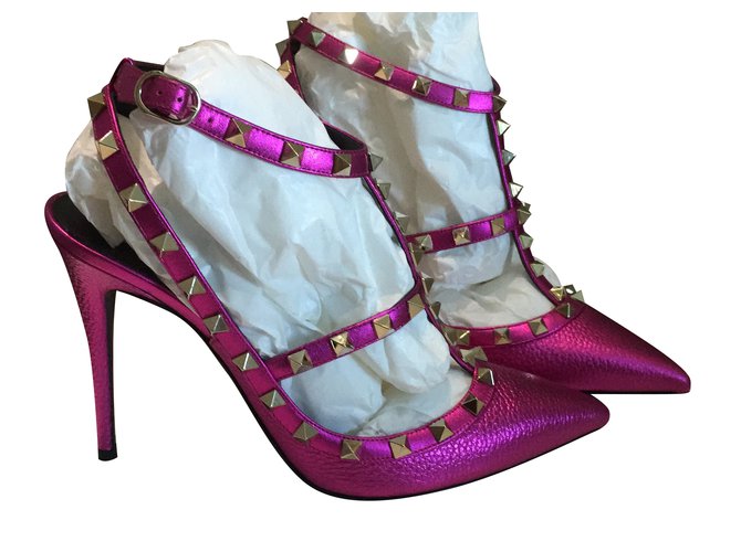 Valentino Ankle Boots Pink Leather  ref.42570