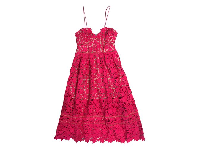 Lace Azalea Dress from Self Portrait Red Polyester  ref.42605
